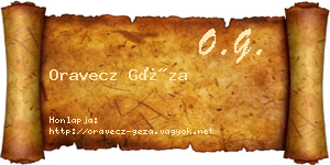 Oravecz Géza névjegykártya