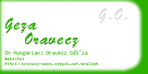 geza oravecz business card